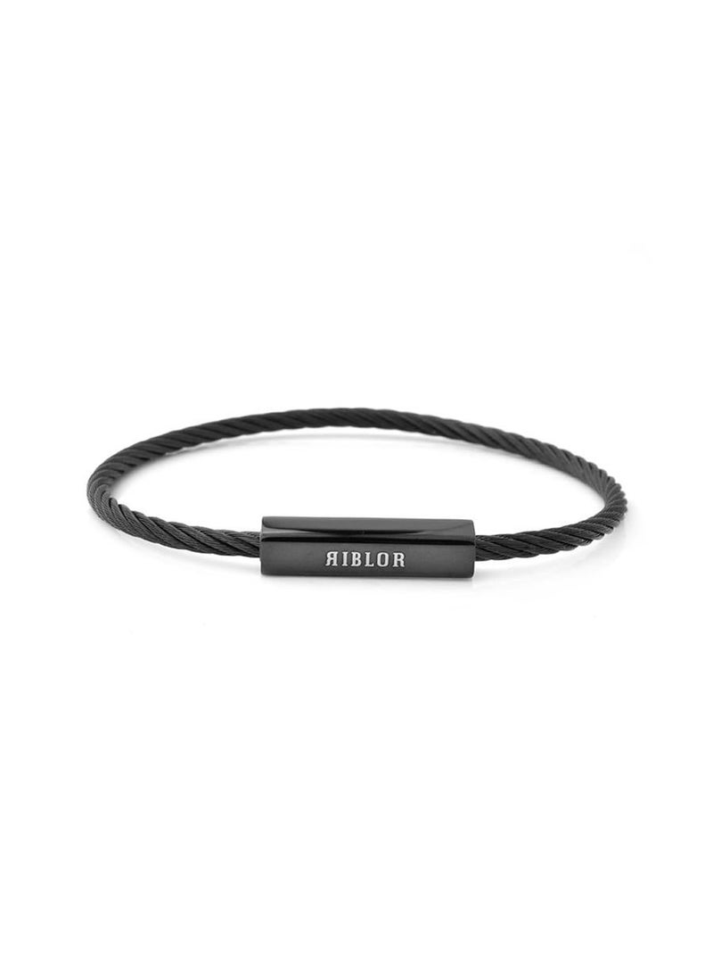 Riblor Camillo Stainless Steel Cable Bracelet Black - Image 1